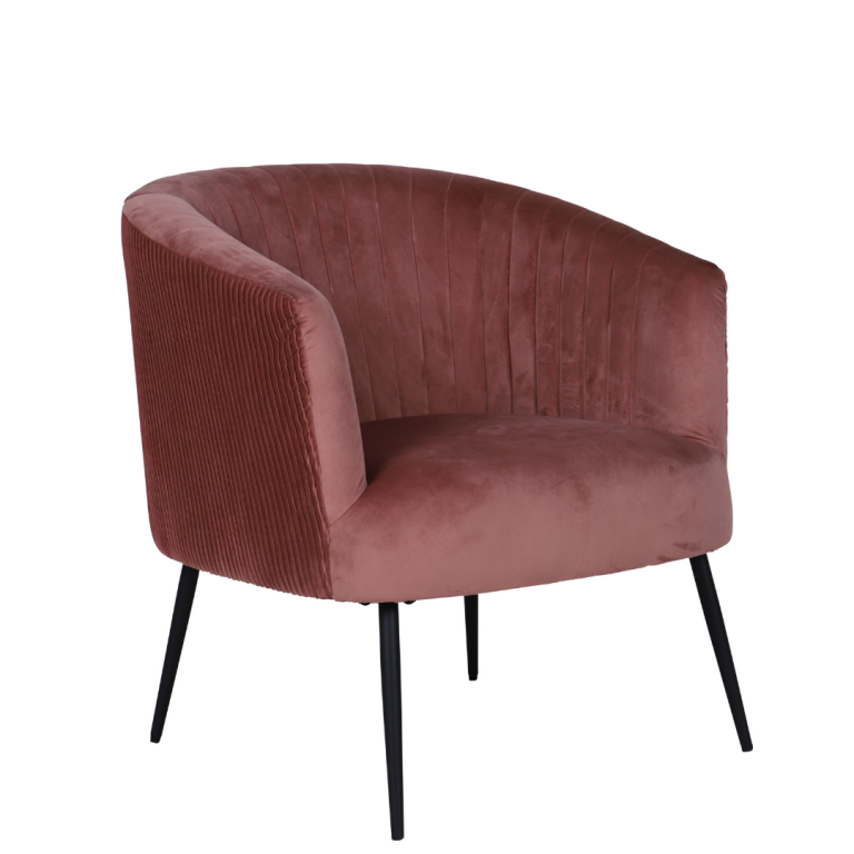 Perla Chair Velvet Fluted Back